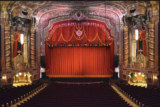 Ornate auditorium and stage inside Kings Theatre in Brooklyn