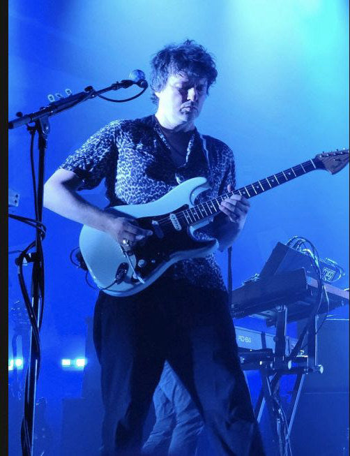 Dino Bardot performing with Franz Ferdinand at Roadrunner in Boston in 2022