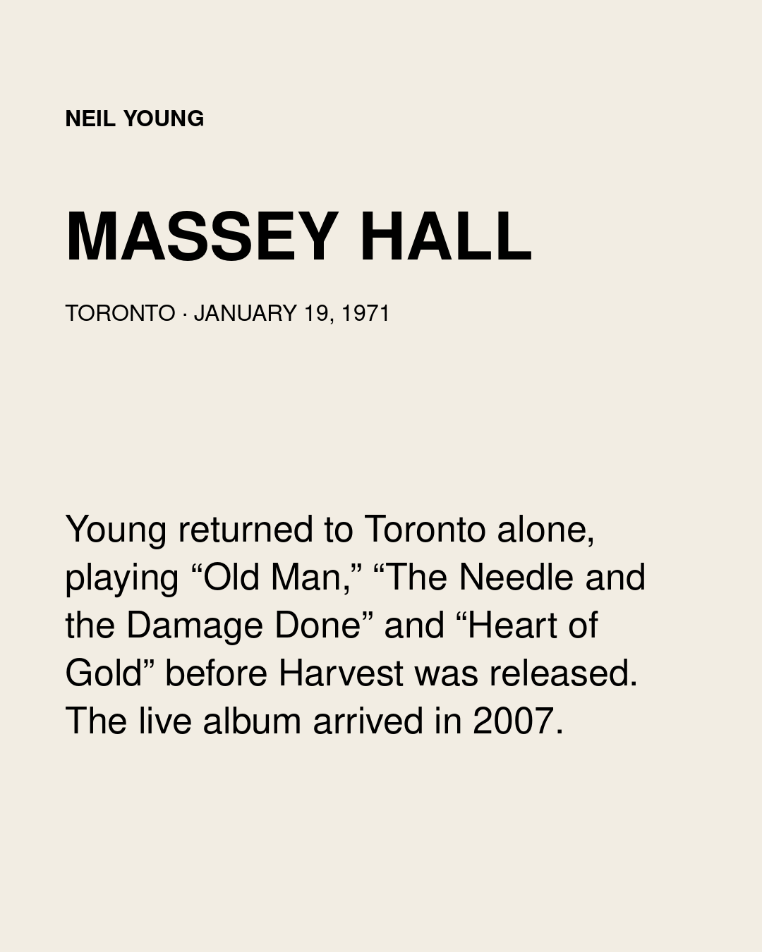 Massey Hall 1971 Tee