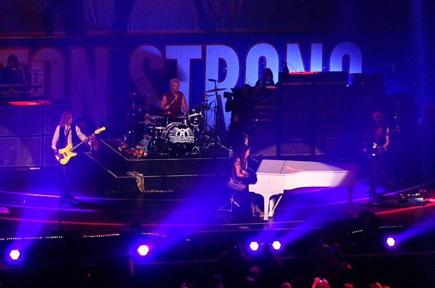 Aerosmith performing at Boston Strong in 2013