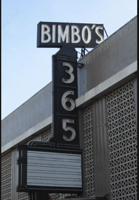 Blade sign on the exterior of Bimbo's 365 Club in San Francisco
