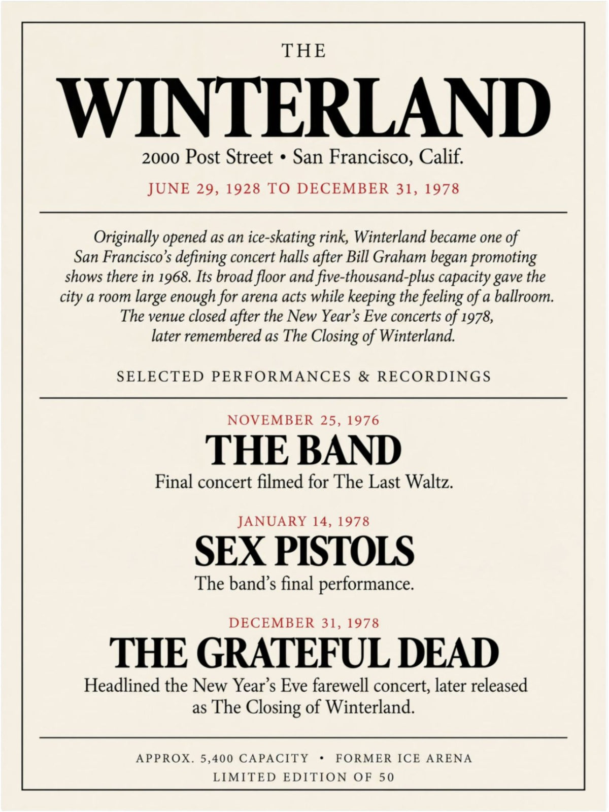 Winterland Ballroom Archive Edition