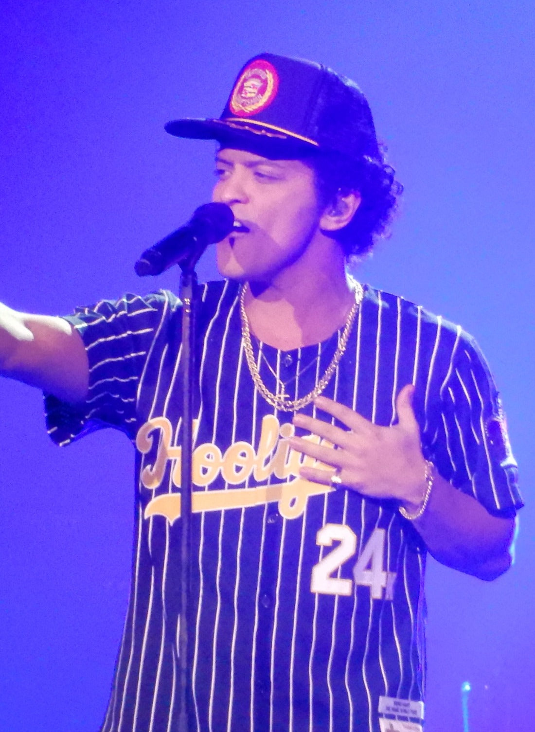 Bruno Mars performing on the 24K Magic tour