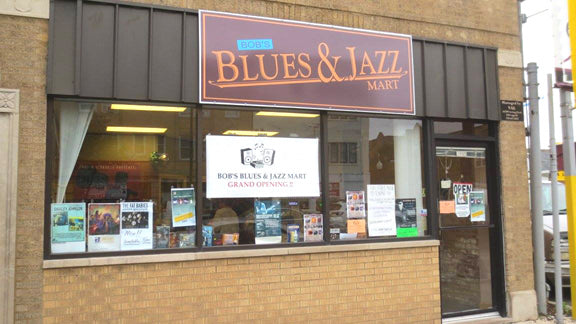 Bob's Blues & Jazz Mart storefront at 3419 W Irving Park Rd in Chicago.