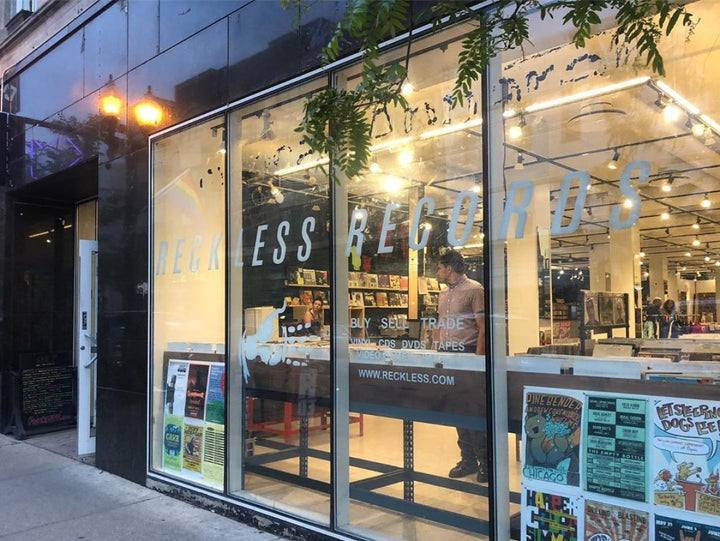 Reckless Records Lakeview storefront at 929 W Belmont Ave in Chicago.