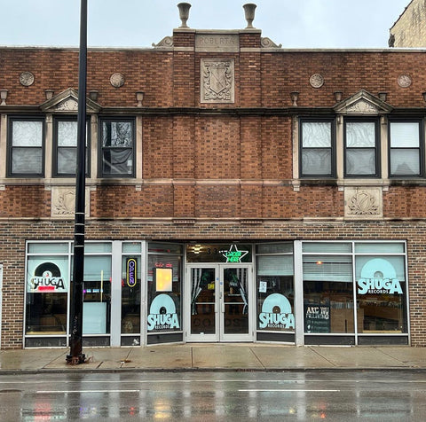 Shuga Records Logan Square storefront at 3306 W Armitage Ave in Chicago.