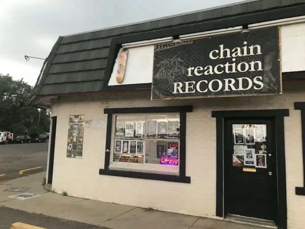 Chain Reaction Records storefront at 8799 W Colfax Ave in Lakewood.
