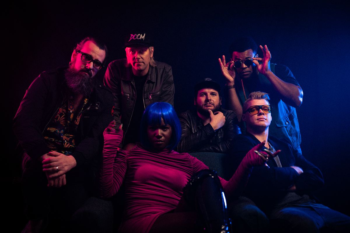 Doom Flamingo in a group portrait