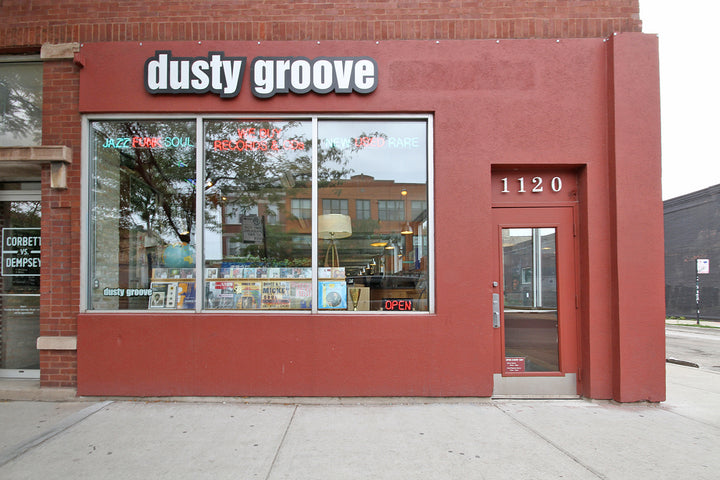 Dusty Groove storefront at 1120 North Ashland Avenue in Chicago, photographed in 2013.