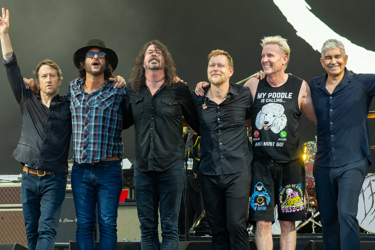 Foo Fighters together at Glastonbury in 2023