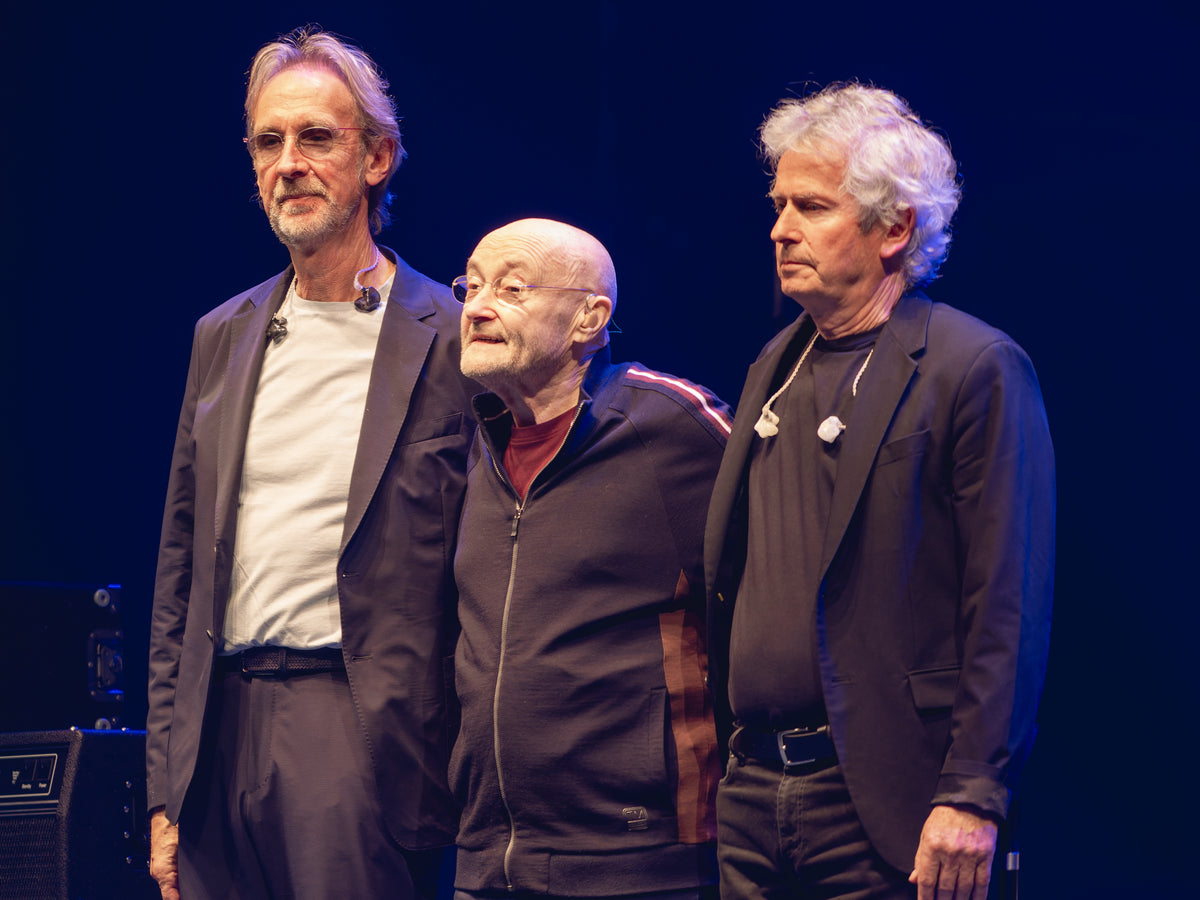 Mike Rutherford, Phil Collins and Tony Banks of Genesis in 2022