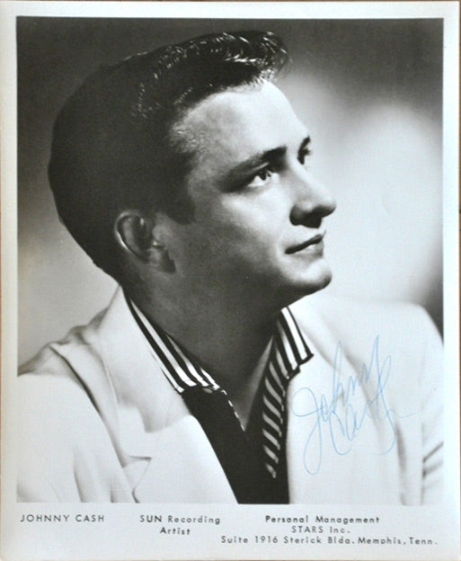 Johnny Cash in a 1955 Sun Records publicity portrait