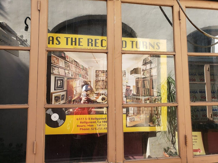 As The Record Turns storefront at 6727 3/8 Hollywood Blvd in Los Angeles.
