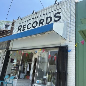 On Maritime Records Highland Park storefront at 5506 Monte Vista St in Los Angeles.