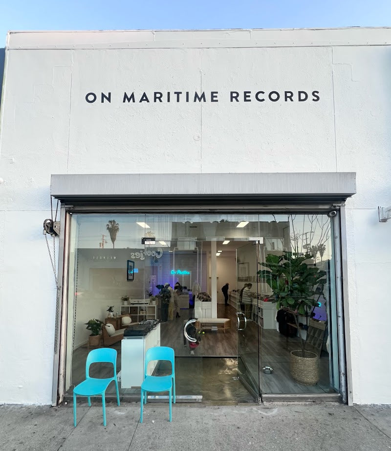 On Maritime Records Melrose storefront at 7578 Melrose Ave in Los Angeles.