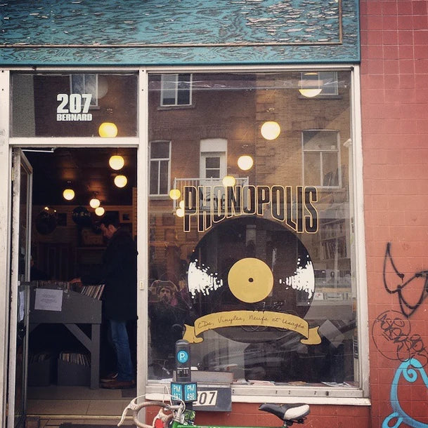 Phonopolis entrance at 207 rue Bernard Ouest in Montréal.