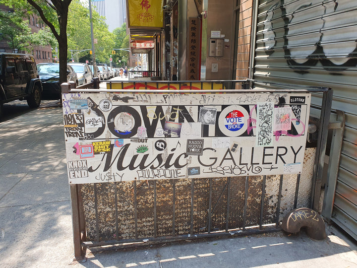 Downtown Music Gallery storefront at 13 Monroe St in New York City.