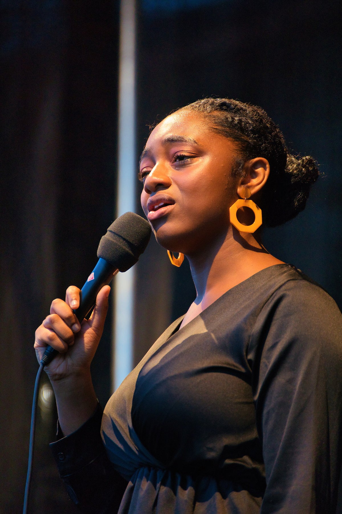 Samara Joy singing at the INNtone Jazz Festival