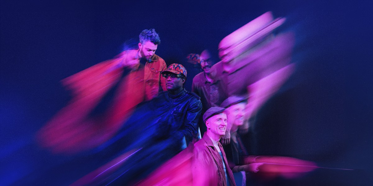 The Get Right Band in a colourful promotional photograph