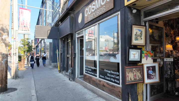 Cosmos Records storefront at 607A Queen St W in Toronto.