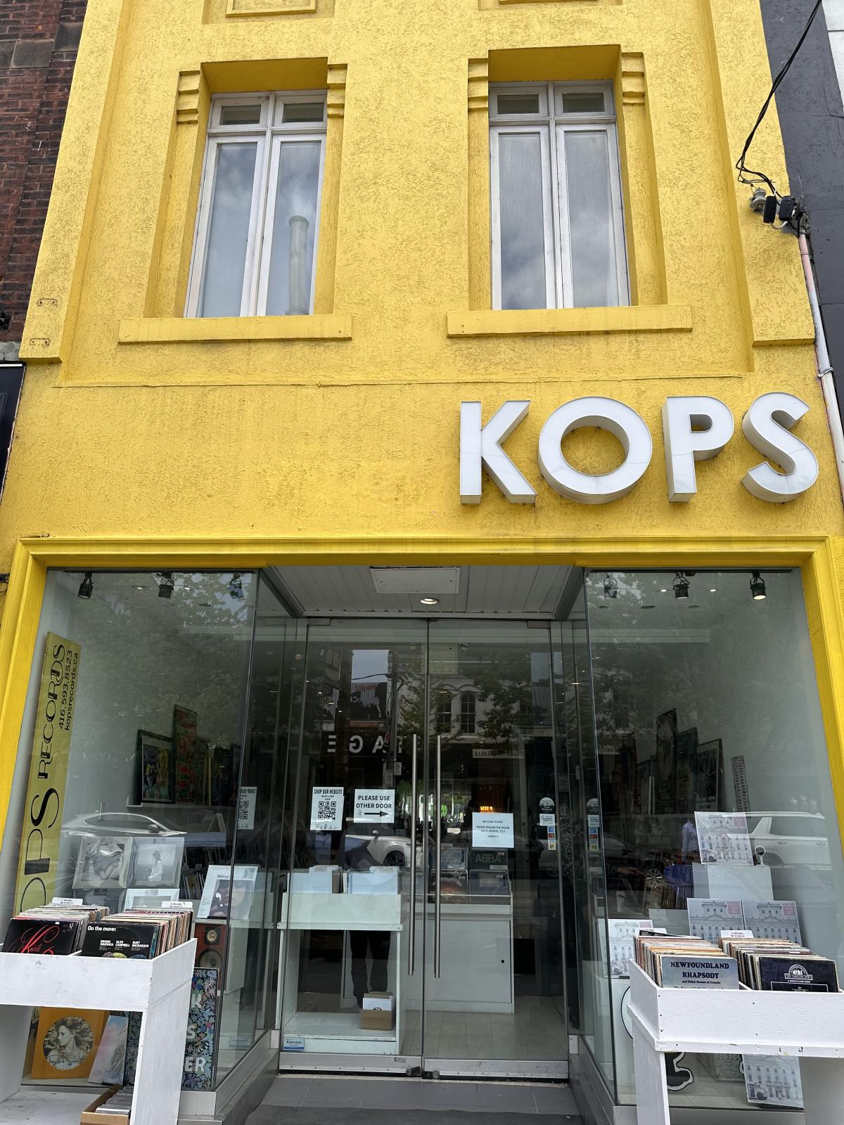 Yellow Kops Records storefront at 395 Queen Street West in Toronto.