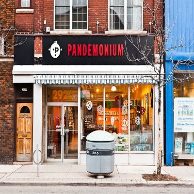 Pandemonium storefront at 2920 Dundas St W in Toronto.