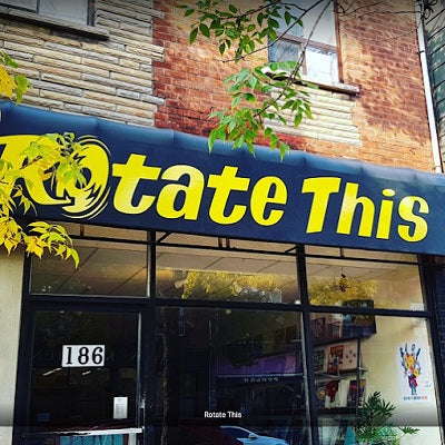 Rotate This storefront at 186 Ossington Ave in Toronto.