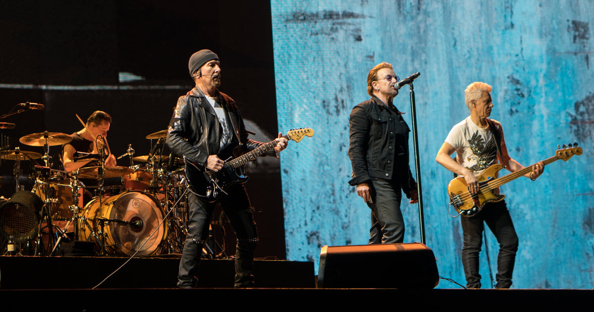 U2 performing in Brussels